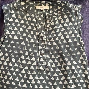 Ann Taylor Loft - Gray & White Polyester Ladies Tank - XS